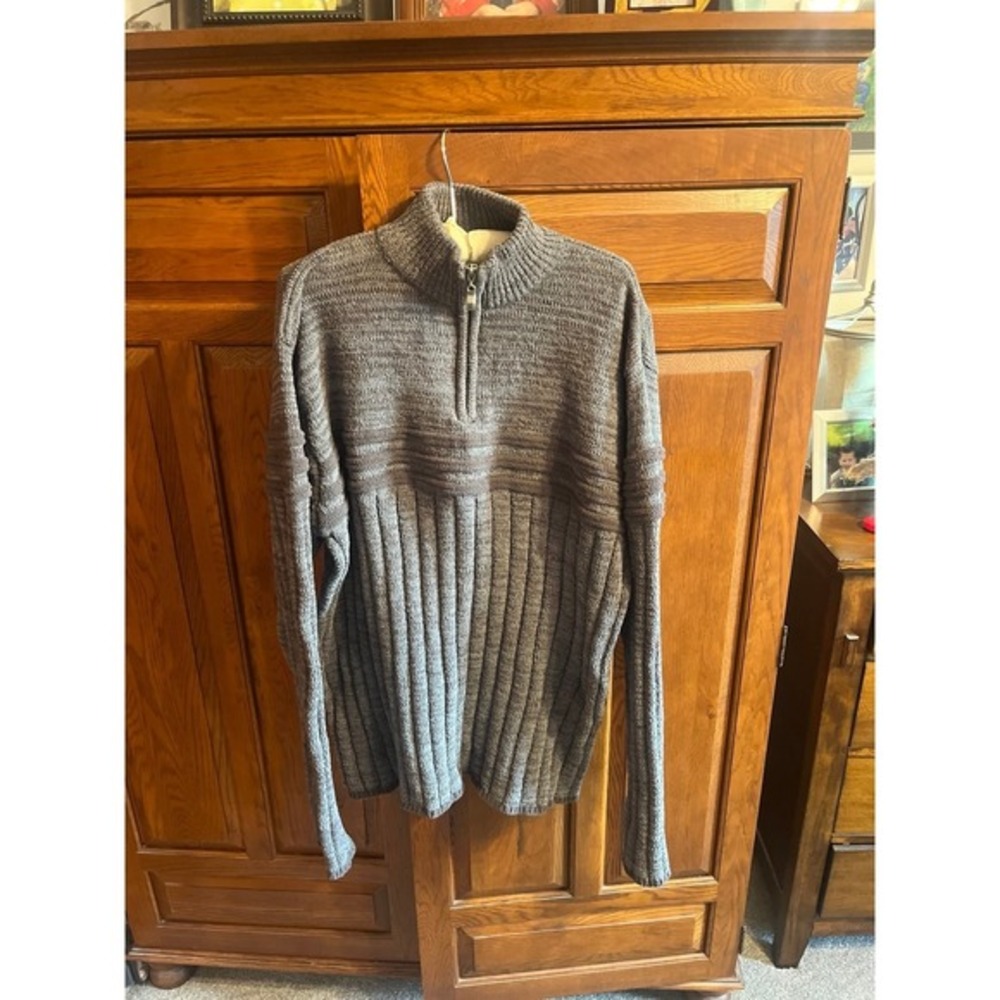 Men's 2xl Maxini‎ Gray Blue Half Zip Sweater Dark Gray Blue Maxini
